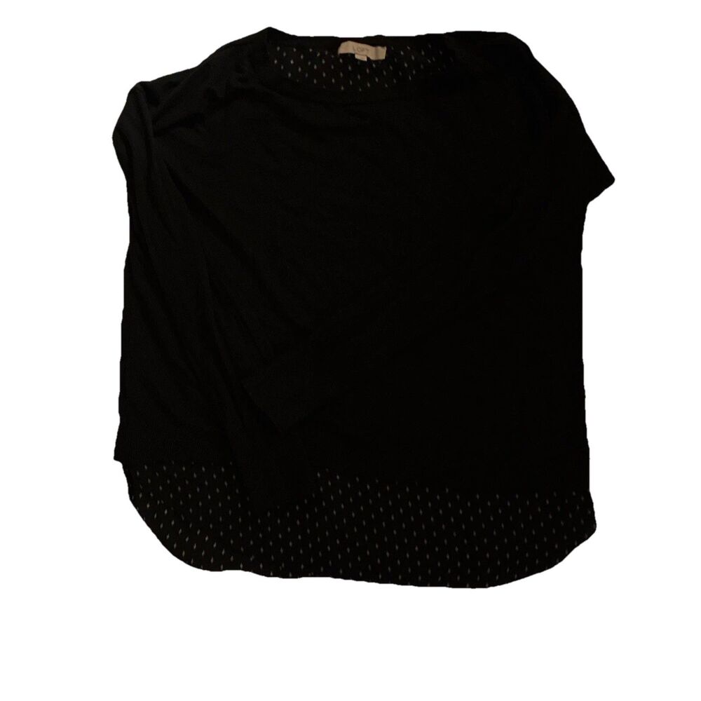 Ann Taylor LOFT Women’s Black Layered Look Sweater L Lightweight Office Casual